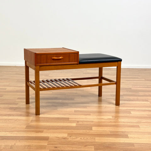 Telephone bench in teak, 1950s-60s, Denmark - Beyo Vintage