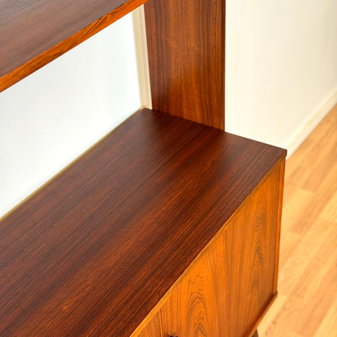 Wall unit / Shelving system in Santos rosewood, 1950s-60s, Sweden