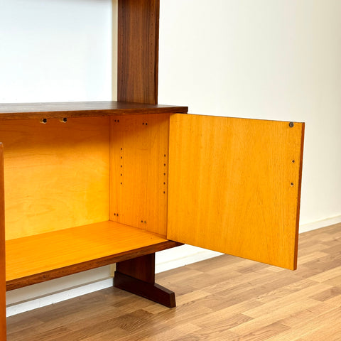 Wall unit / Shelving system in Santos rosewood, 1950s-60s, Sweden
