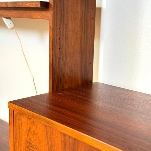Wall unit / Shelving system in Santos rosewood, 1950s-60s, Sweden