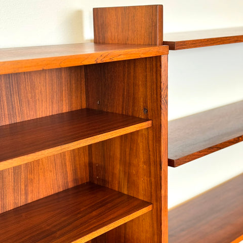 Wall unit / Shelving system in Santos rosewood, 1950s-60s, Sweden