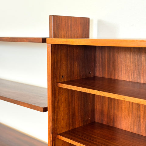 Wall unit / Shelving system in Santos rosewood, 1950s-60s, Sweden