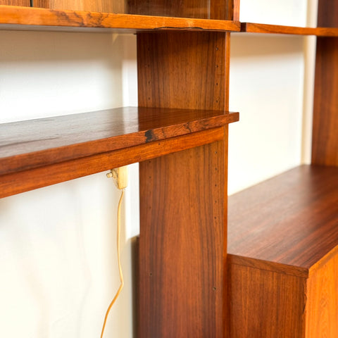 Wall unit / Shelving system in Santos rosewood, 1950s-60s, Sweden