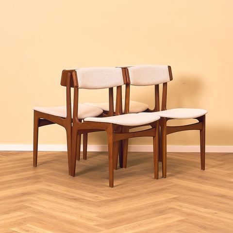 Danish dining chairs in teak, model 'Stol nr 4', by Thorsø Stole- och Møbelfabrik