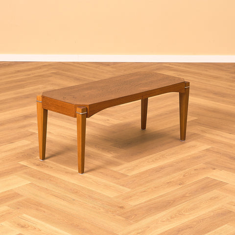 Swedish side table in teak and beech