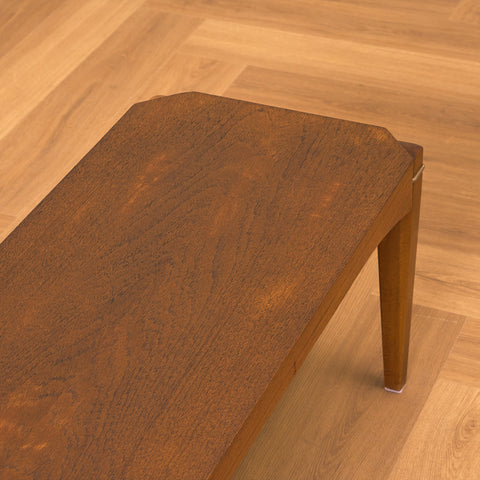 Swedish side table in teak and beech