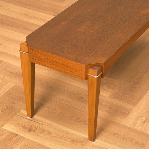 Swedish side table in teak and beech