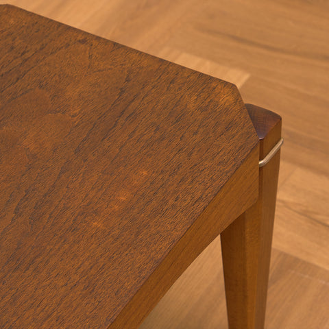 Swedish side table in teak and beech