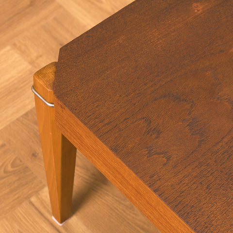 Swedish side table in teak and beech
