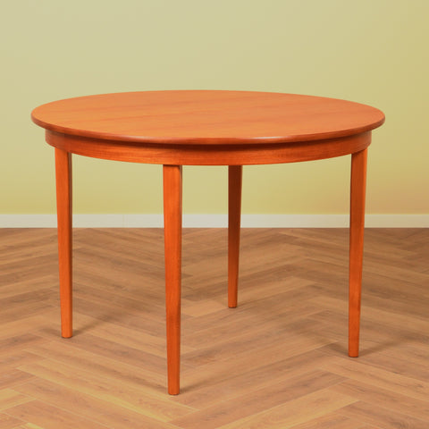 Swedish dining round table in teak & beech