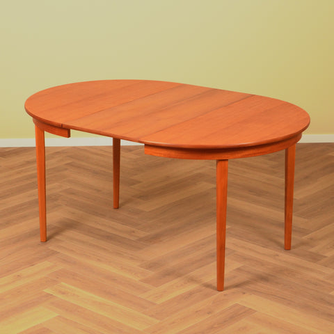 Swedish dining round table in teak & beech