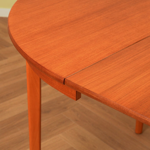 Swedish dining round table in teak & beech