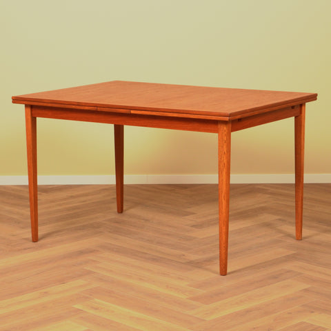 Swedish dining table in teak & oak